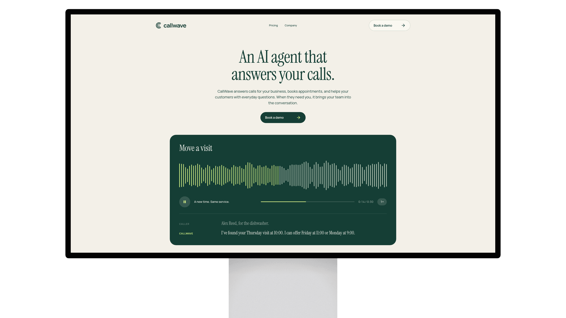 CallWave template preview
