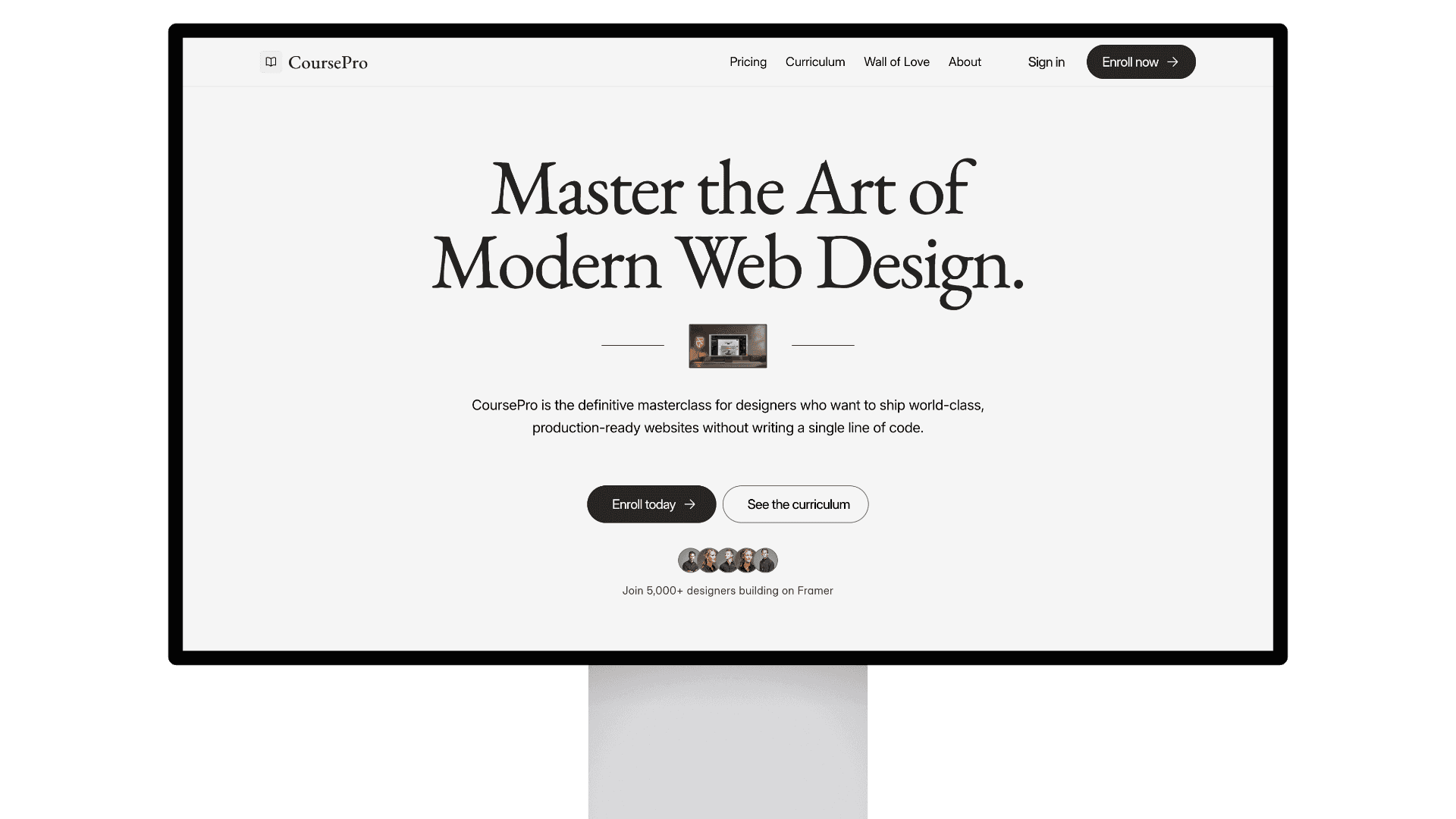 CoursePro template preview