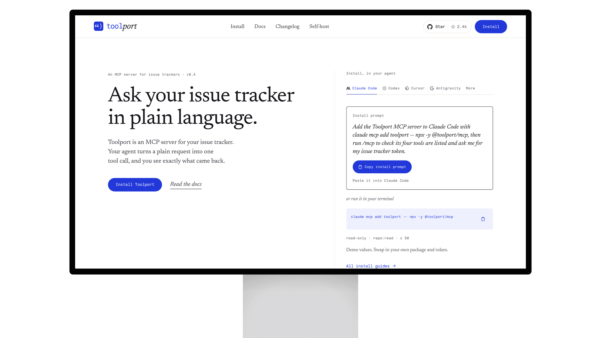 Toolport template preview