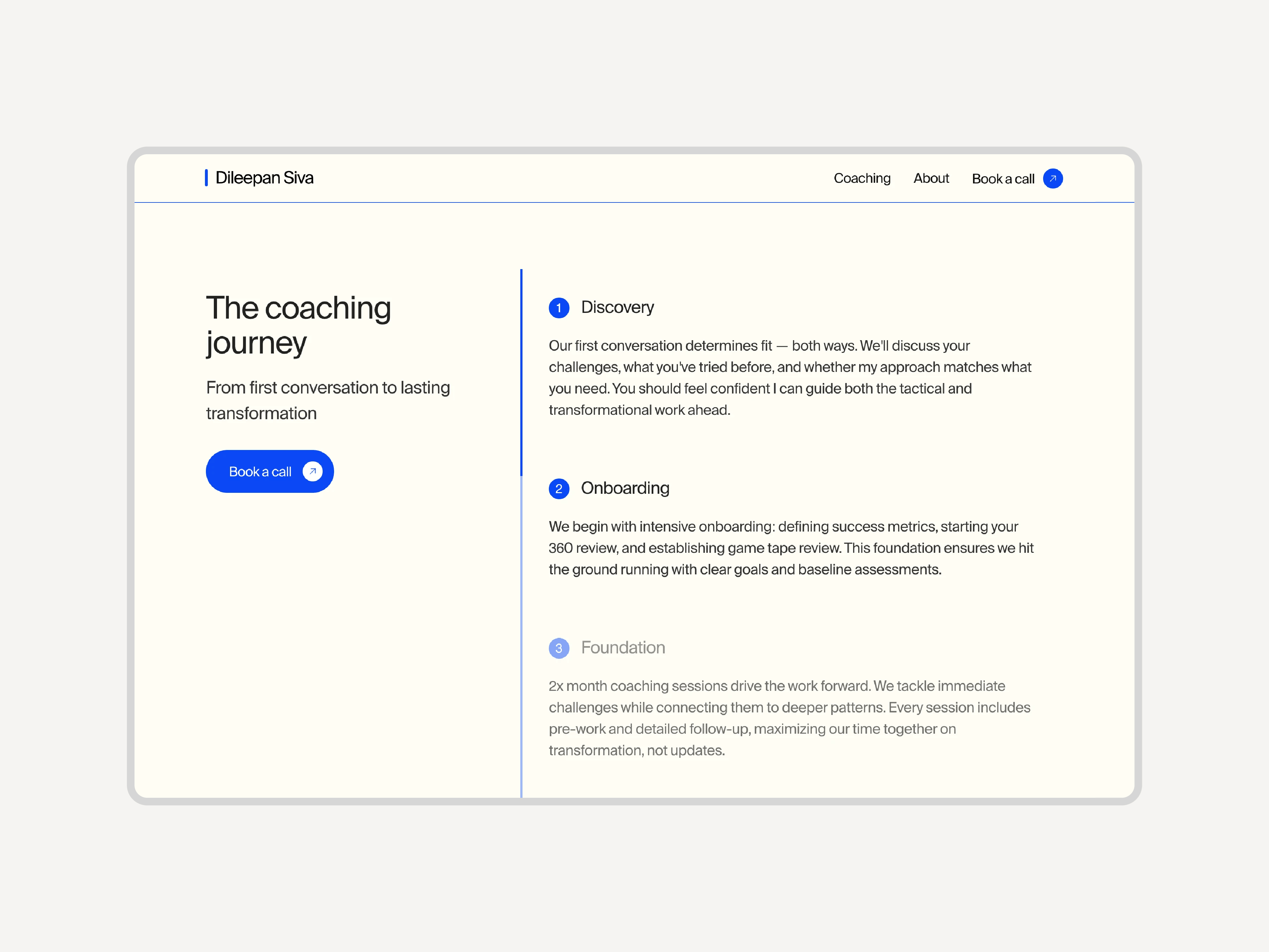 Coaching process section